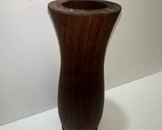 Wooden Vase with Faux Greenery