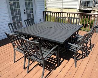 9-Piece Metal Square Dining Set
