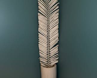 Large Faux Palm Frond in Tapered Ceramic Vase