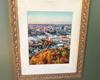 Chattanooga, Tennessee Skyline Print with Ornate Gold Frame