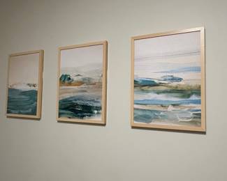 Abstract Landscape Triptych Art