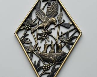 Mid-Century Syroco Style Diamond Shaped Wall Plaques (Set of 3)