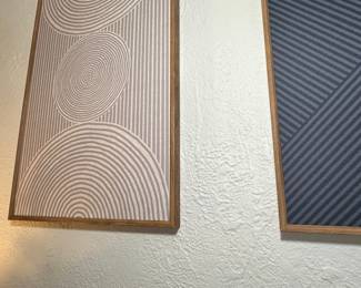 Set of 3 Geometric Abstract Wood Wall Art
