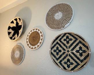 Set of 5 Woven Wall Baskets