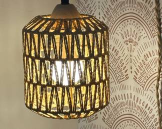 Boho Rattan Style Plug-in Wall Sconce