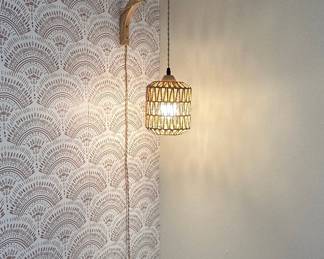 Boho Rattan Style Plug-in Wall Sconce