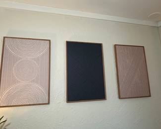 Set of 3 Geometric Abstract Wood Wall Art