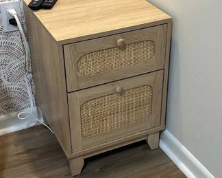 Set of Rattan Style Nightstands