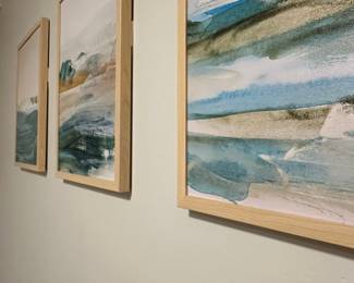 Abstract Landscape Triptych Art