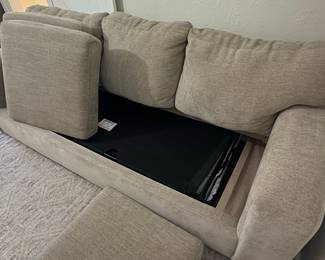 Light Beige Fabric Sleeper Sofa