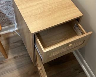 Set of Rattan Style Nightstands