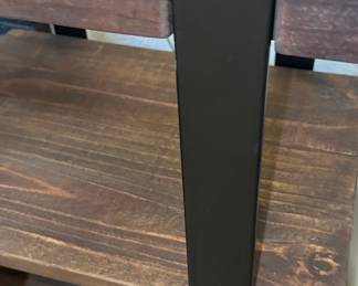 Industrial Style Wood and Metal End Table
