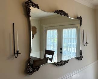 Ornate Giltwood Serpentine Mirror