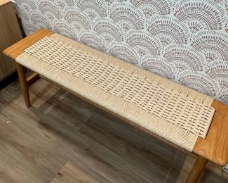 Danish Cord Style Woven Bench
