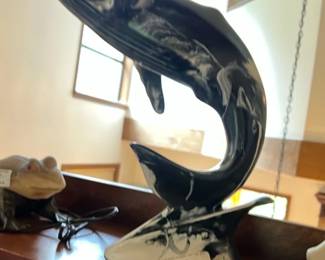Stone Made Whale Sculpture 19.5in