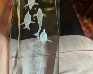 Crystal Dolphin Sculpture Paperweight