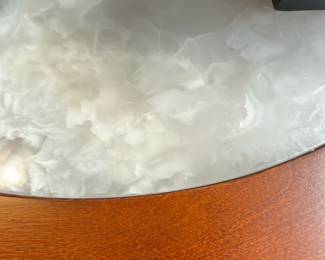 Round Wood and Onyx Accent Table