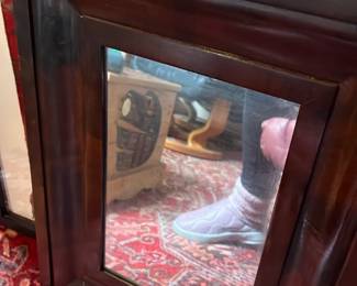 Antique Wood Framed Wall Mirror