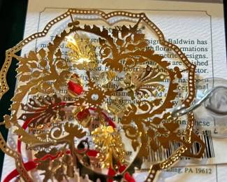 Baldwin Ice Flowers 24K Gold Ornament