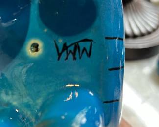 Signed Blue Glass Hippo Sculpture