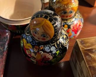 Russian Hand-Painted Nesting Doll Set