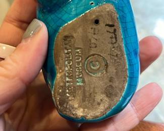 Pittock Museum Blue Ceramic Hippo