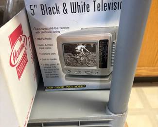. . . Living Solutions black and white mini TV