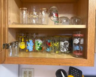 . . . collectible Care Bear glasses, jelly jars, Tweety, and more