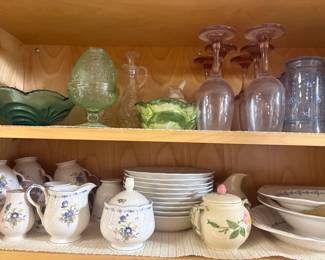 . . . depression and other glassware, Franciscan sugar, etc