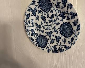 Blue Floral Decorative Plate