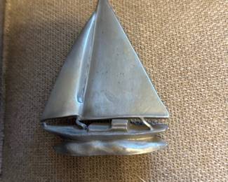 Vintage Pewter Sailboat