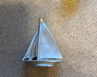 Pewter Sailboat Miniature Figurine