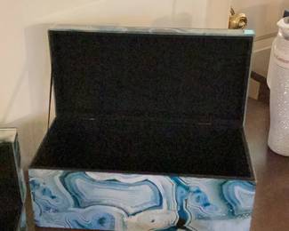 Decorative Blue Agate Jewelry Box