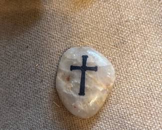 Cross Painted Crystal Stone