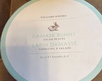 Williams-Sonoma Damask Bunny Plates