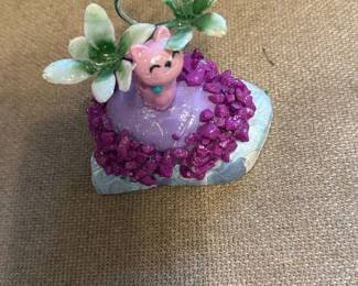 Handmade Pink Cat Figurine
