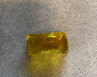 Small Yellow Glass Art Piece