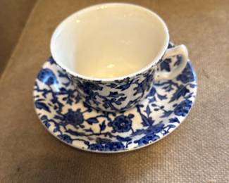 Blue Floral Porcelain Teacup & Saucer