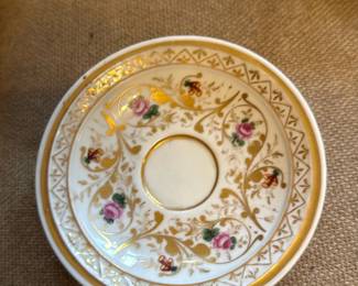 Vintage Floral Gold Trim Saucer