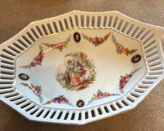 Vintage Porcelain Reticulated Dish