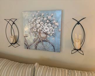 . . . floral art and sconce set
