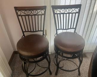 Pair Of Matching Swivel Bar Stools