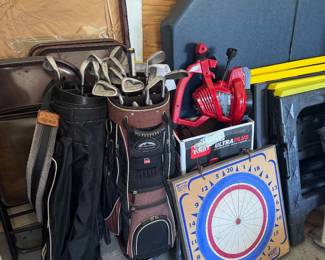 Golf clubs, poker tables, and more