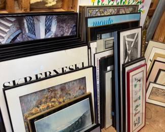 Framed art - hundreds of pieces of framed artwork