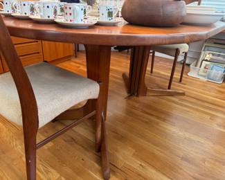 Teak danish dining table and chair set