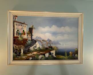 Vintage Oil Painting by S. Palmeri 