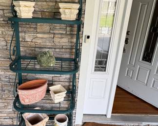 Bakers Rack & Planters 