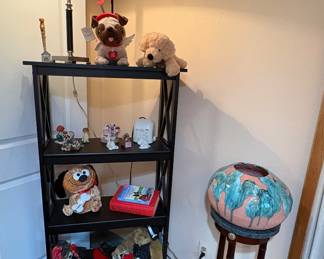 Bookcase & Marble Pedestal 