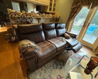 Leather Power Reclining Sofa 