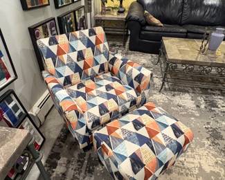 Geometric Chair & Ottoman